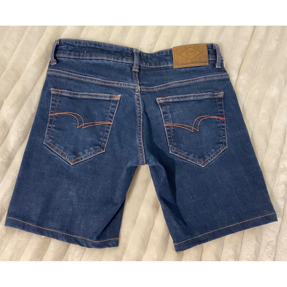 Lee Cooper Originals Norris Dark Indigo Denim Shorts Low Waist Slim 30‎